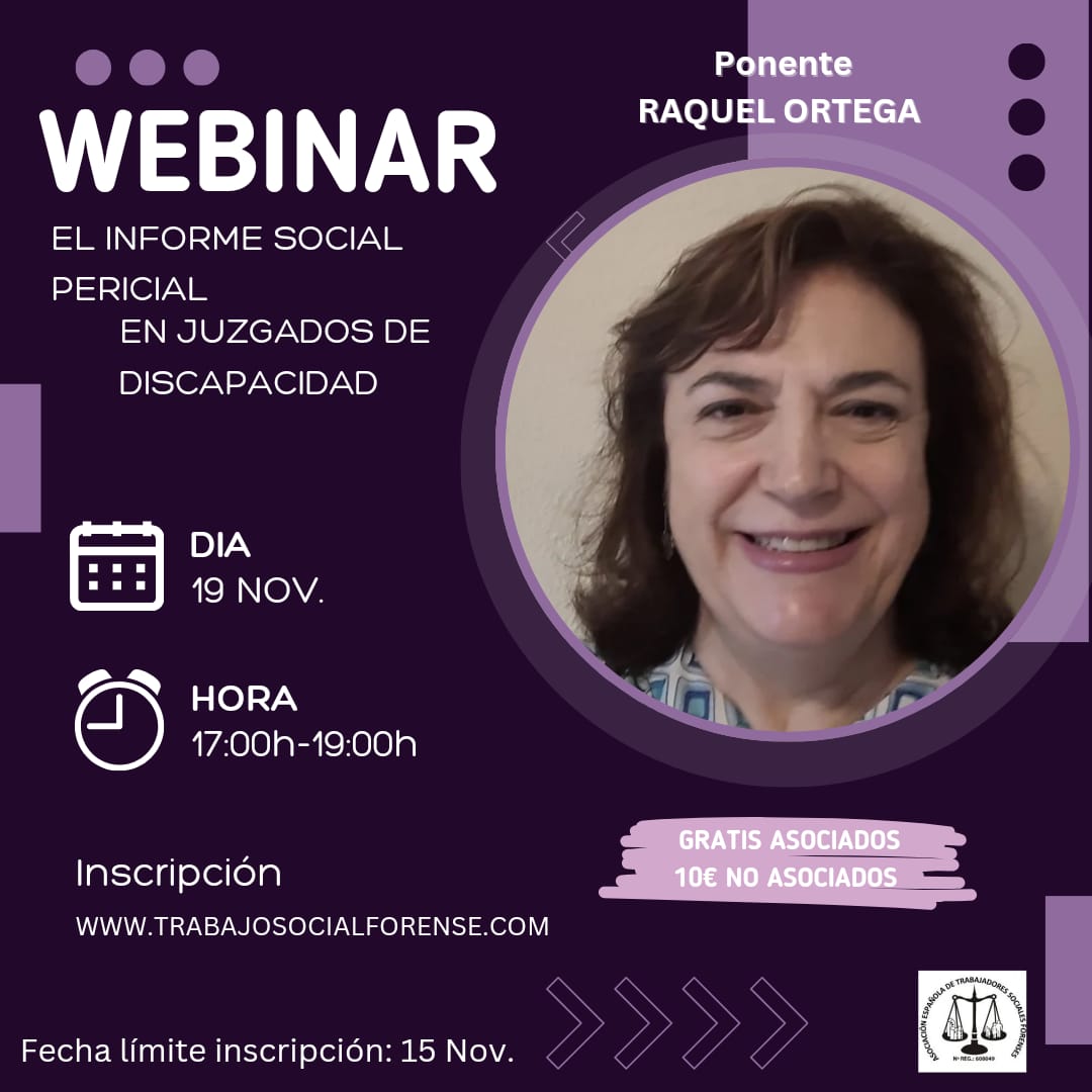 WEBINAR El informe Social Pericial en Juzgados de Discapacidad